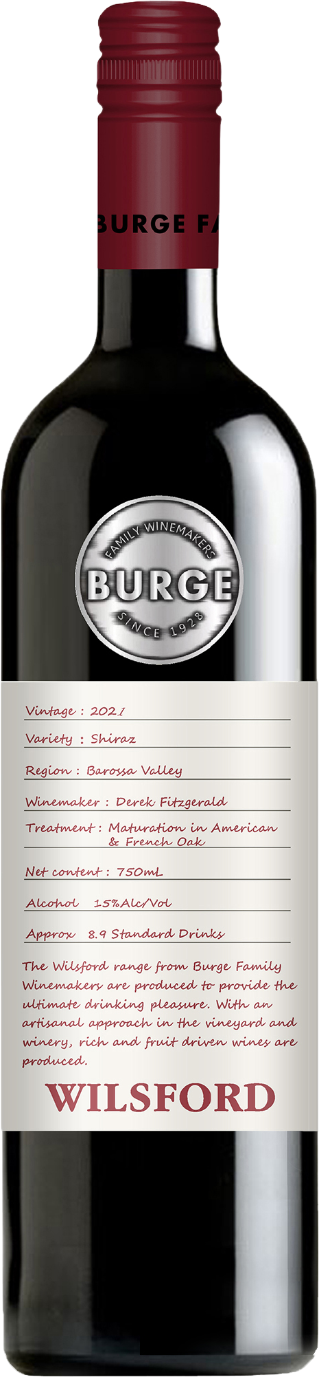 Burge Family Winemakers Wilsford Shiraz 2021 Barossa Valley